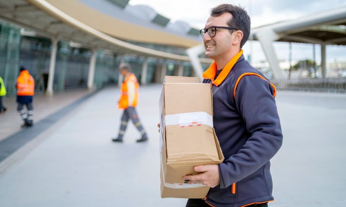 Professional courier ready for on-board courier assignments